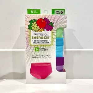 🟤2/$25 NEW Fruit of the Loom Energize Cotton Brief Underwear (size 6, 12 & 16)